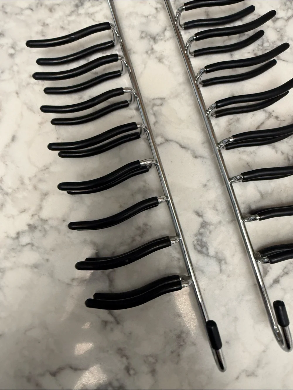 Multi-Tier Black Tie and Belt Organizer Hanger